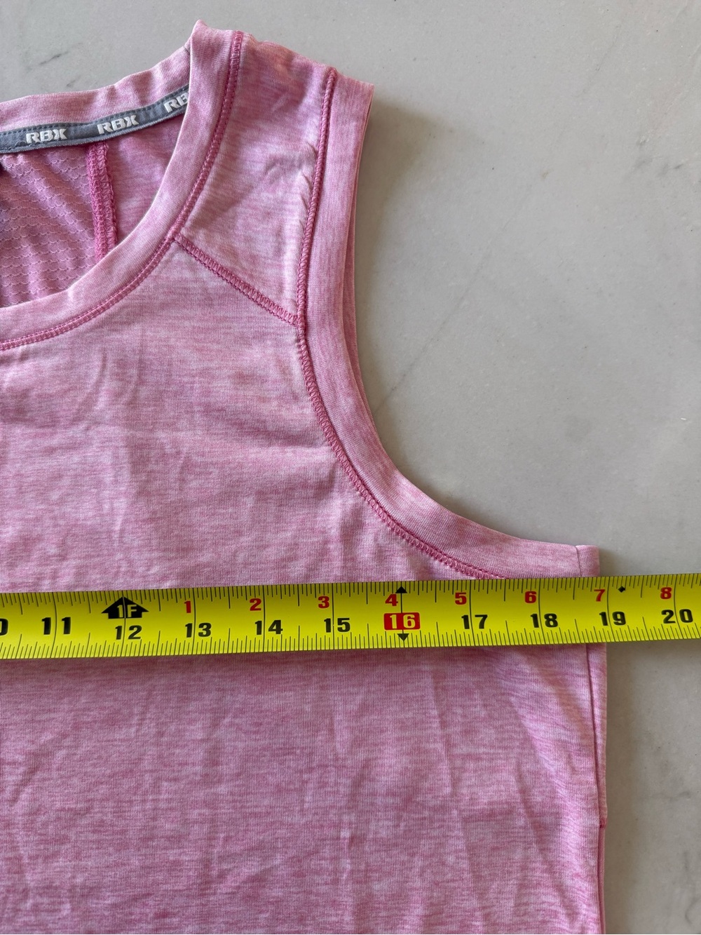 RBX Heathered Light Pink Athletic Tank Top - Picture 4 of 5